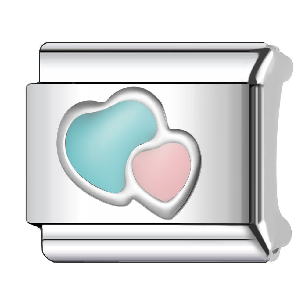 Wholesale Italian Charm Bracelet 9mm DIY Splicing Creative Pattern Stainless Steel Composable Bracelet