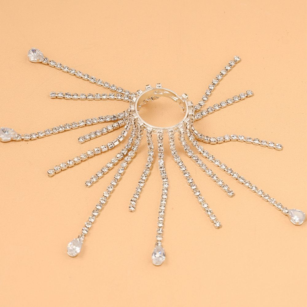 Wholesale Tassel Ring  Rhinestone Water Drop Ring