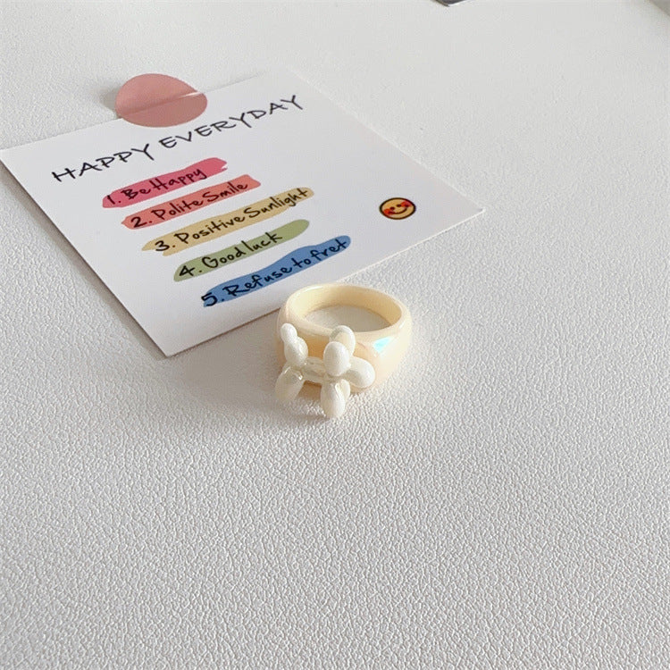 Wholesale  Acrylic Cute Sweet Smiling Cat Puppy Ring