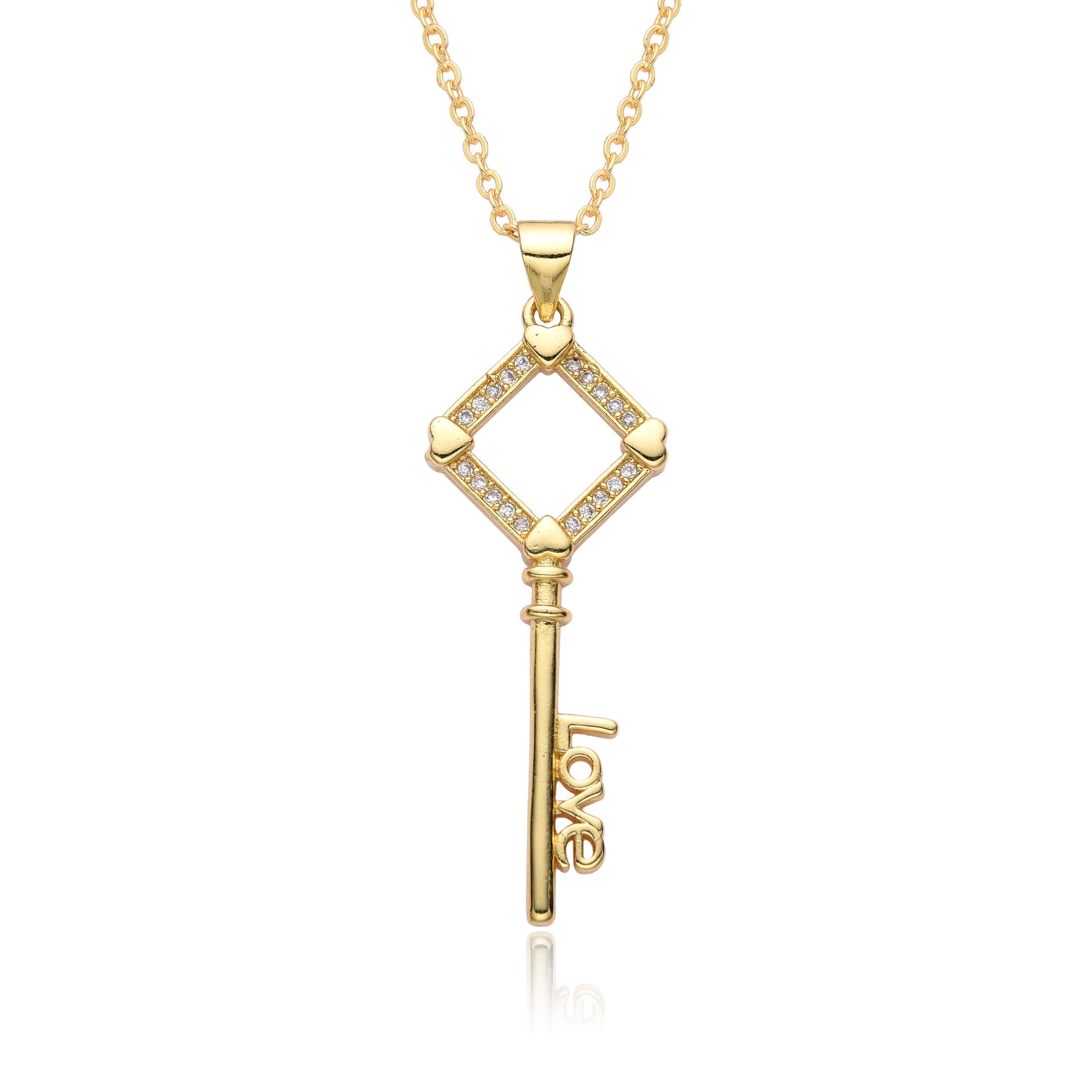 Wholesale 18K gold color protection lovely key necklace