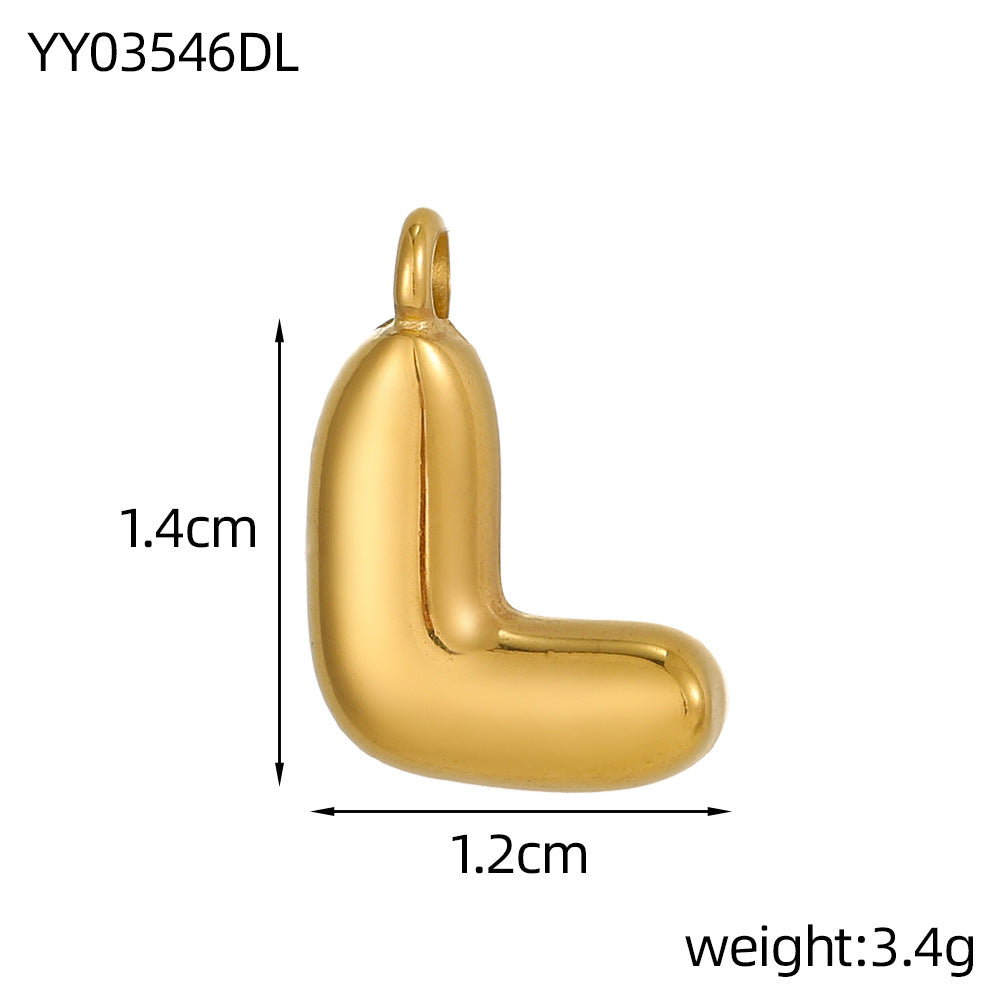 Wholesale Stainless steel bubble letter pendant necklace accessories