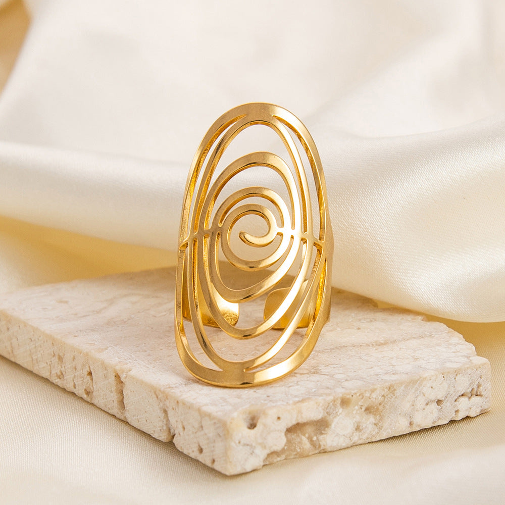 Wholesale Irregular Oval Luxury 18K Gold Rings ACC-RS-YuHui005