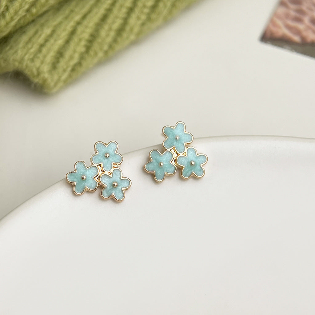Wholesale  oil drop flower earrings