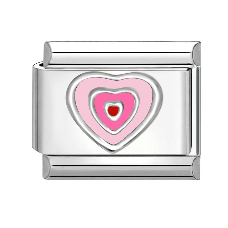 Wholesale Electroplated Stainless Steel Multicolor Heart Pendants DIY Jewelry Accessory