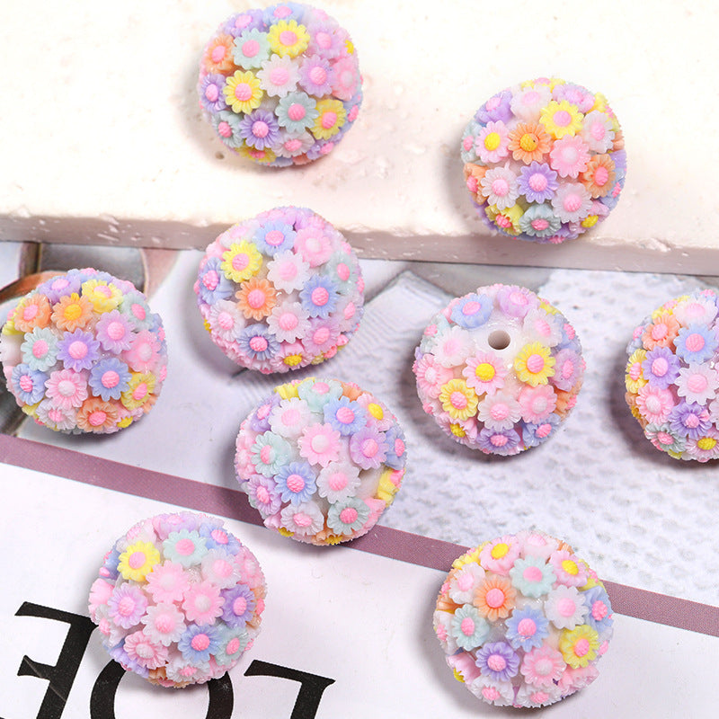 Wholesale 10PCS DIY Acrylic Flower Ball Balls ACC-BDS-LinG001