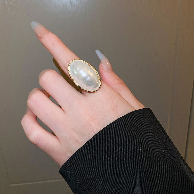 Wholesale Plated Fresh Water Pearl Zircon Butterfly Ring