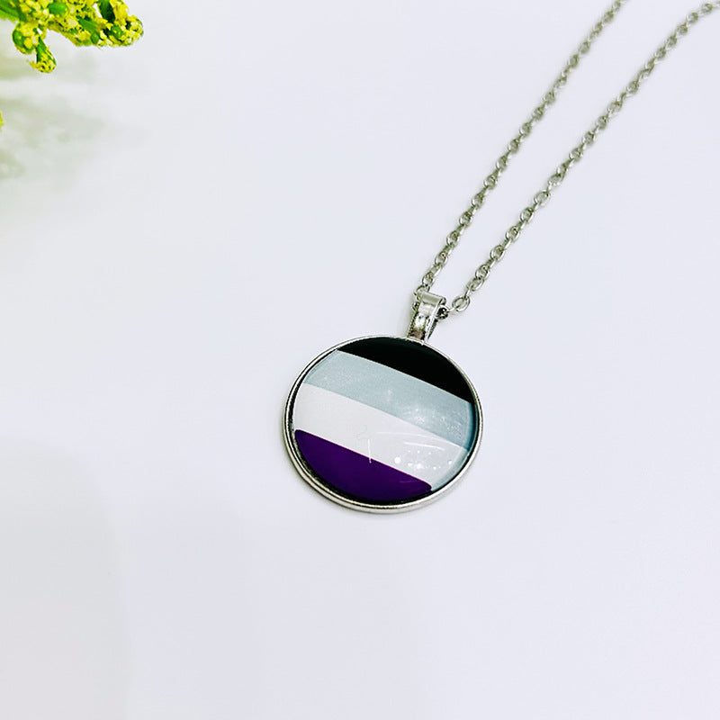 Wholesale Rainbow Flag Same-sex Six-color Pendant LGBT BraveLove Necklace ACC-NE-Guangg001