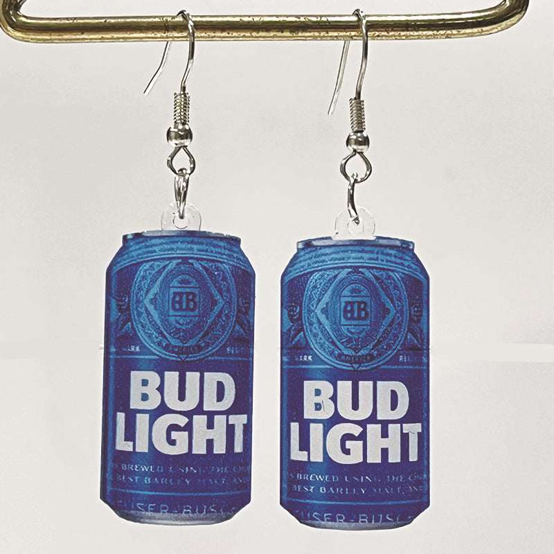 Wholesale 2 Pairs/pack Party Beer Can Fun Acrylic Earrings ACC-ES-HY074