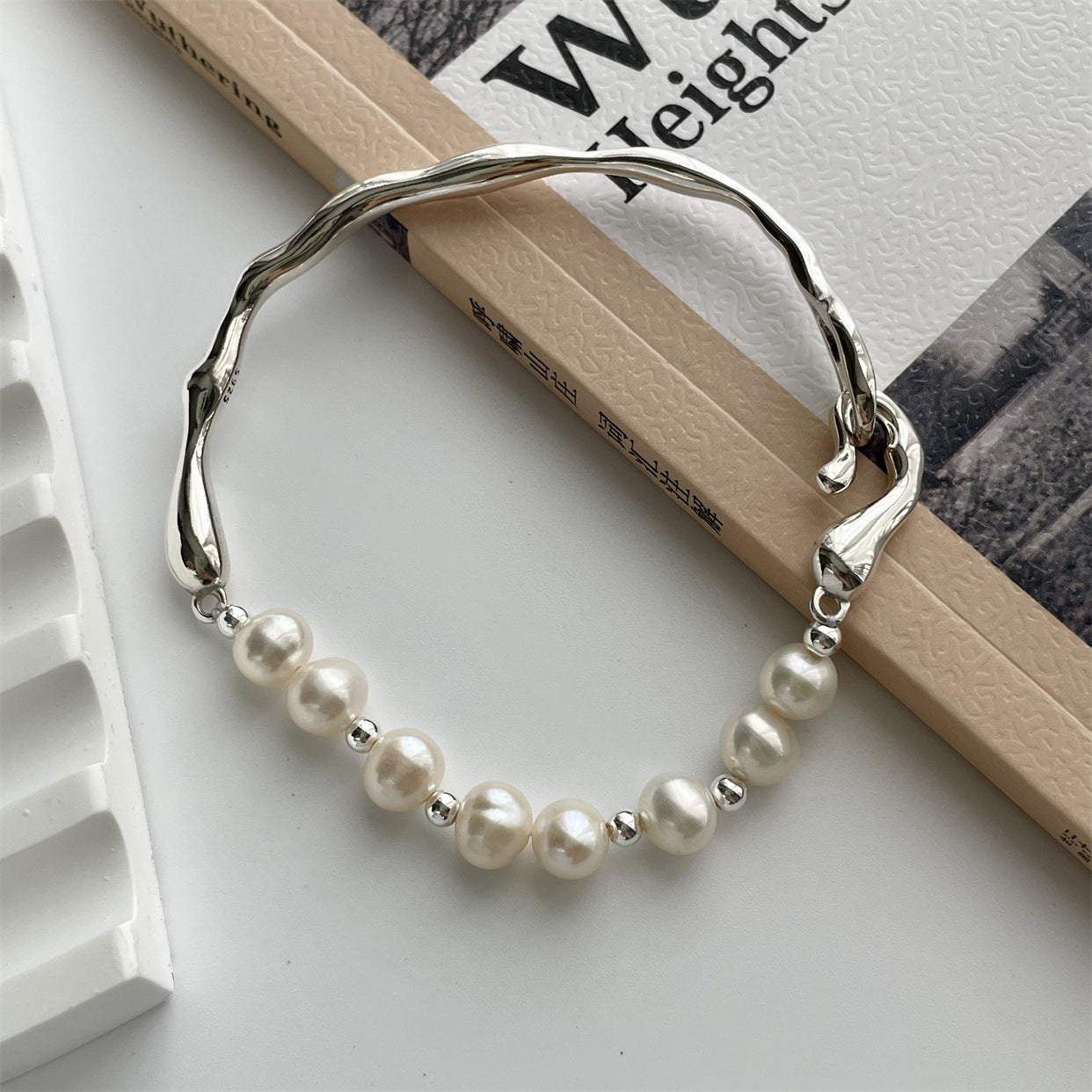 Wholesale 925 Sterling Silver Natural Freshwater Pearl Bracelet
