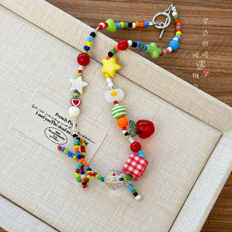 Wholesale Cartoon Elephant and Cat Beaded Necklace