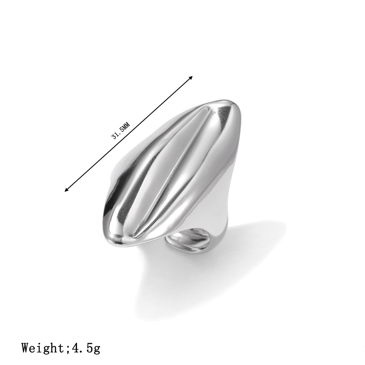 Wholesale Geometric Titanium Steel Statement Ring