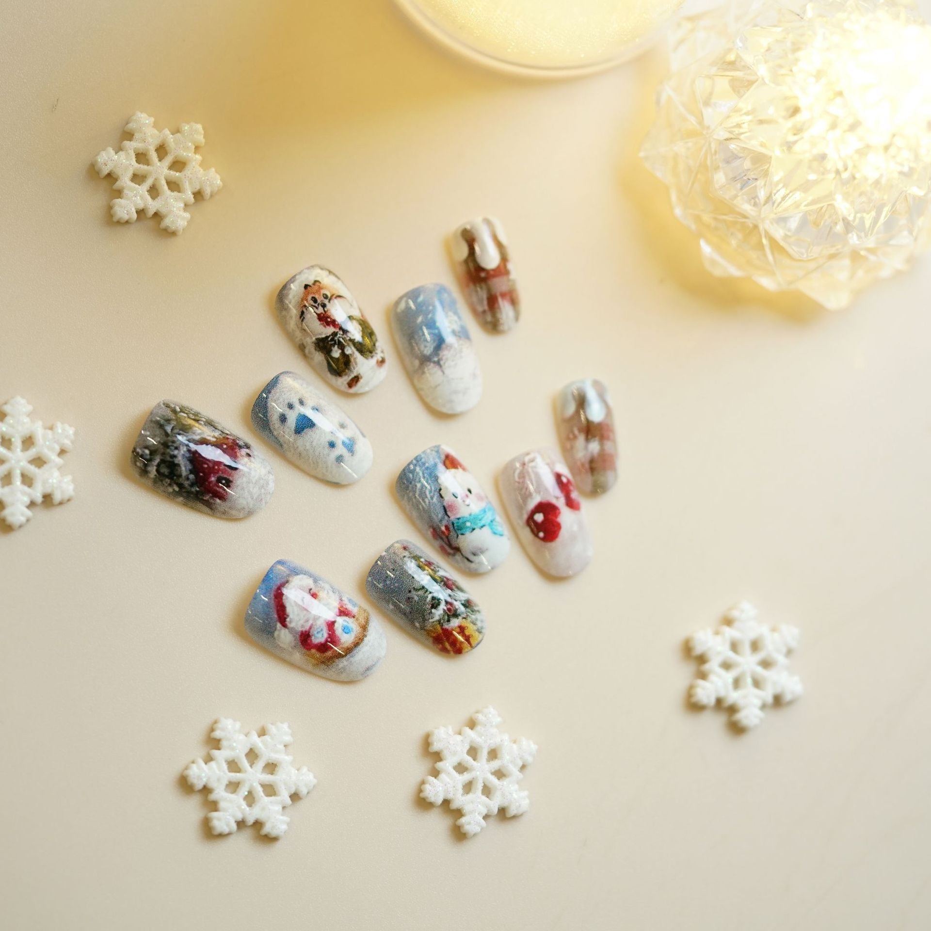 Wholesale 24 Pieces/ box Christmas  Nails Kits Nail Stickers