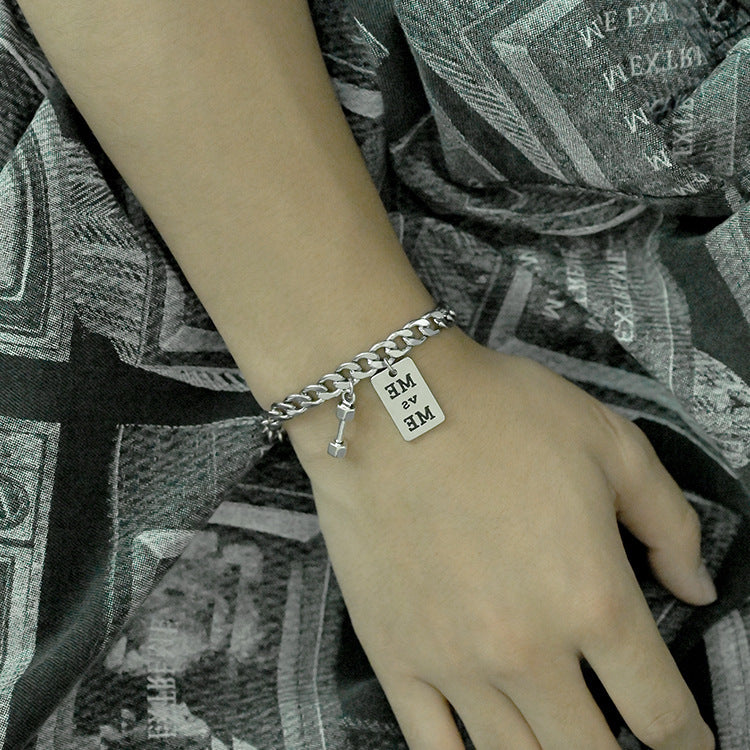 Wholesale Men's Simple Personality Hip-hop Titanium Steel Bracelet ACC-BT-Leisuo003