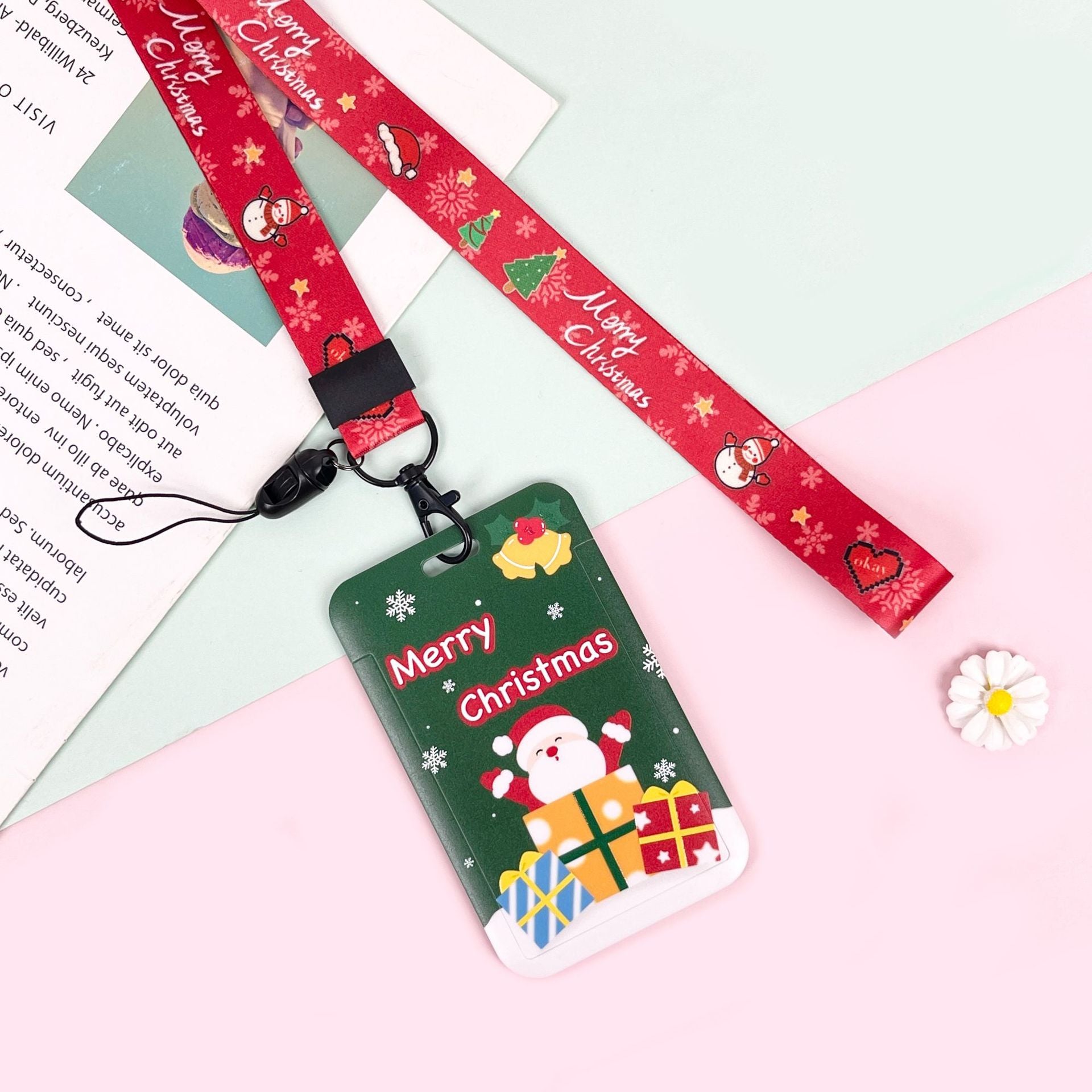 Wholesale Cute Christmas Card Set Lanyard Keychain ACC-KC-BG001