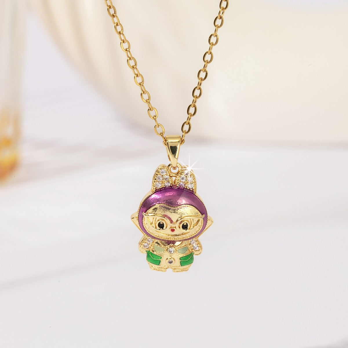 Wholesale stainless steel cute cartoon necklace