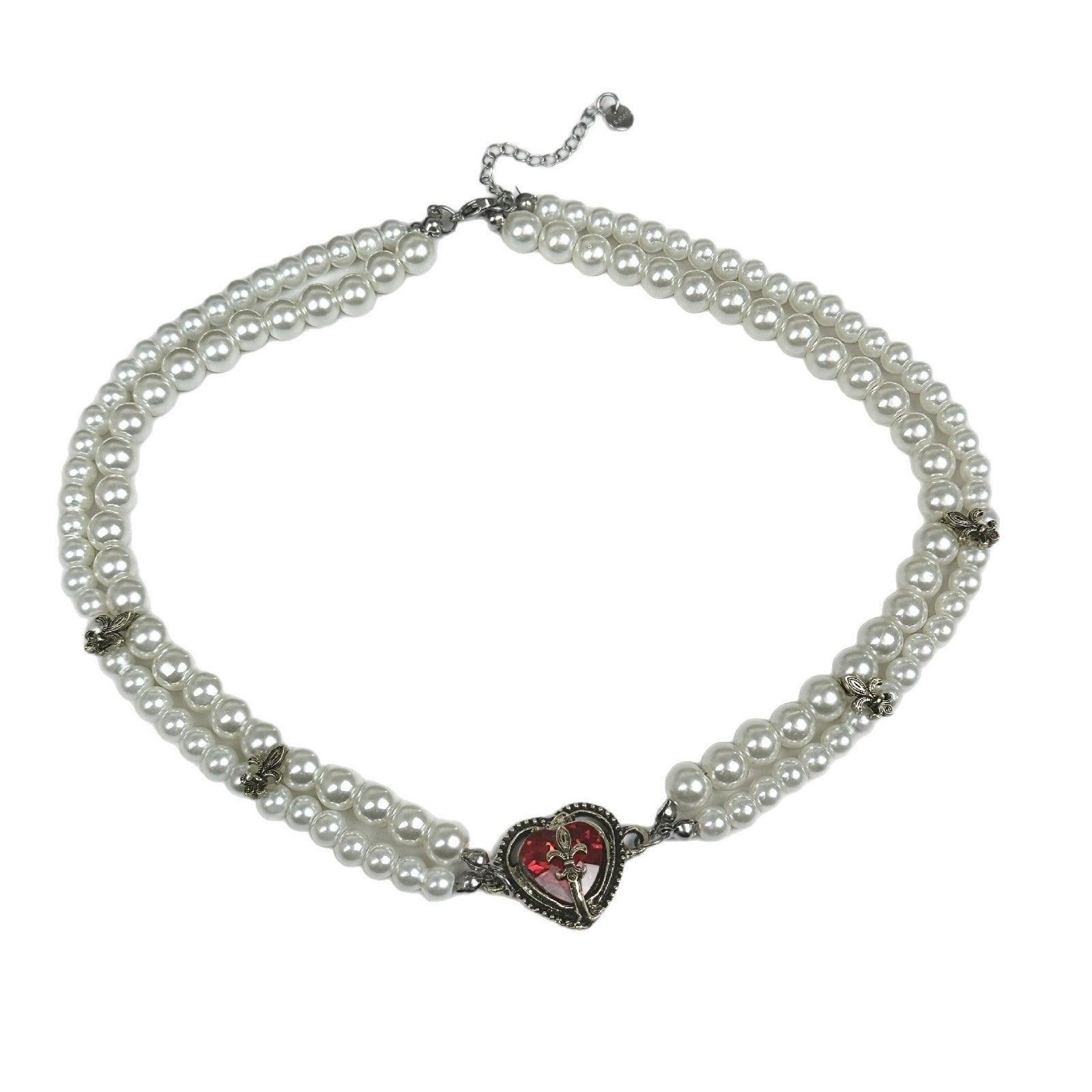 Wholesale Flower Drop Cross Pendant Multi-layer Stacked Pearl Clavicle Chain