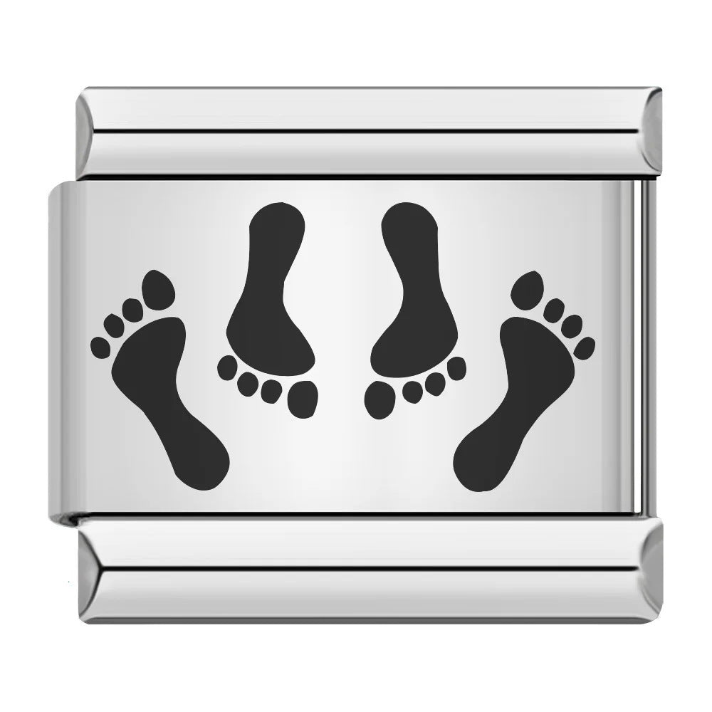 Wholesale 9mm Italian Charm Starter Bracelets DIY square Single Section Creative Stainless Steel Composable Bracelet