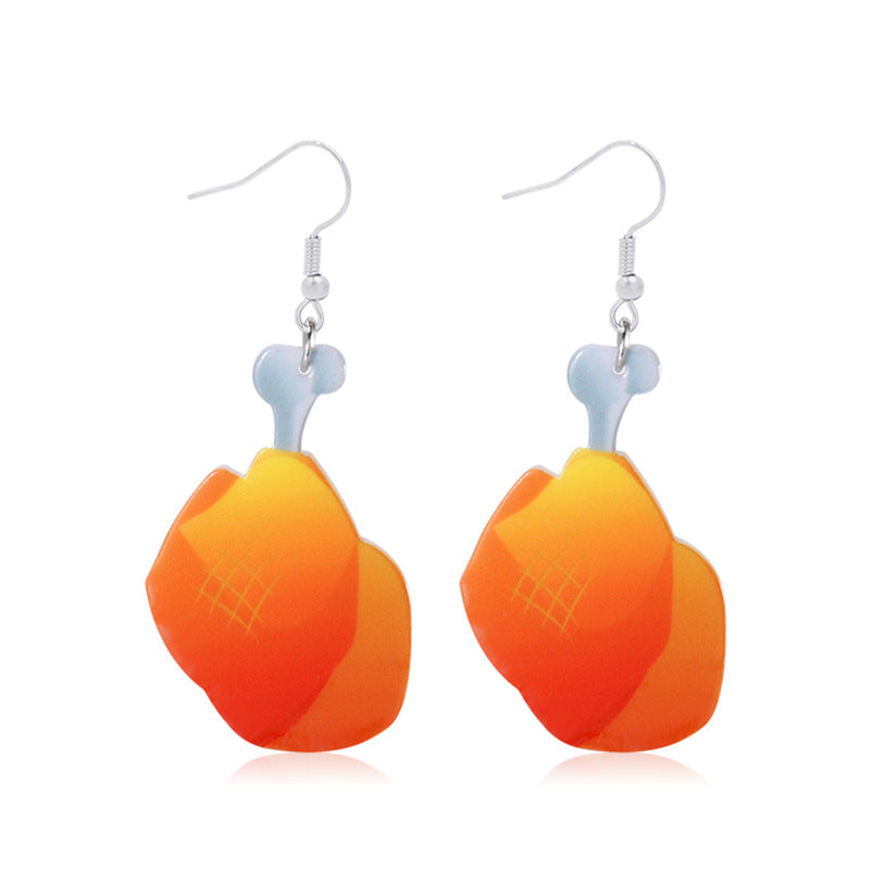 Wholesale Thanksgiving Scarecrow Turkey Legs Maple Leaf Acrylic Earrings ACC-ES-BinLi006