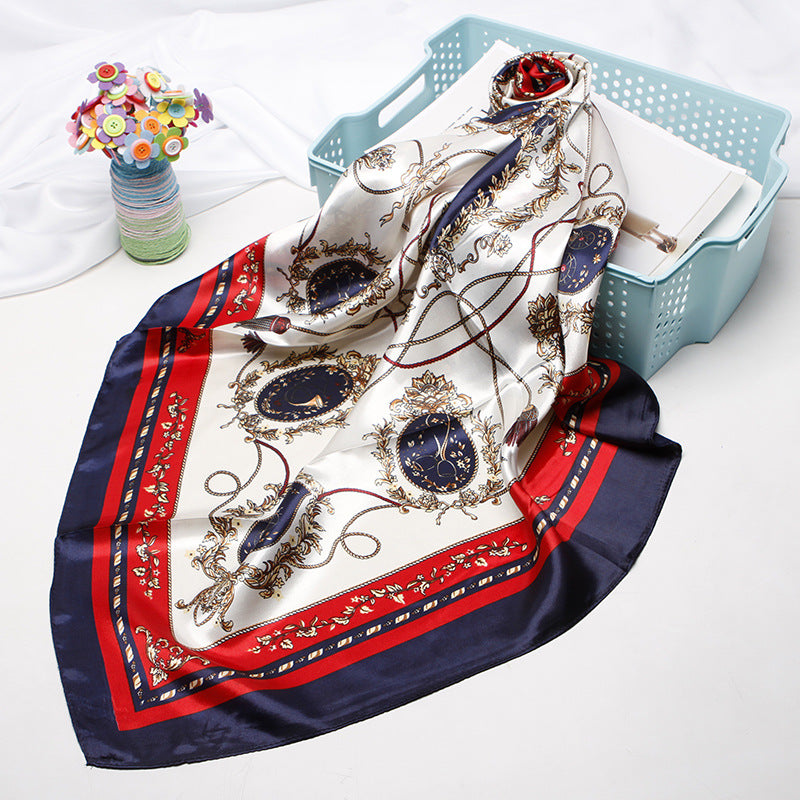 Wholesale Faux Silk Satin 90Cm Square f Women S Totem Print Head Wrap Casual Shawl