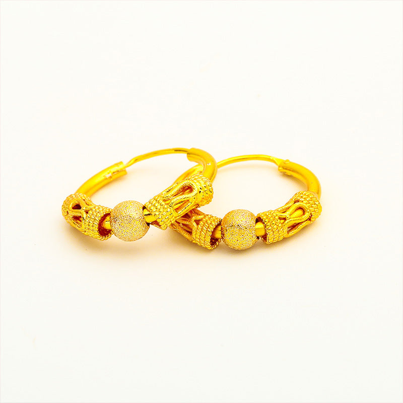 Wholesale Lucky Beads Gold Lucky Beads Earrings