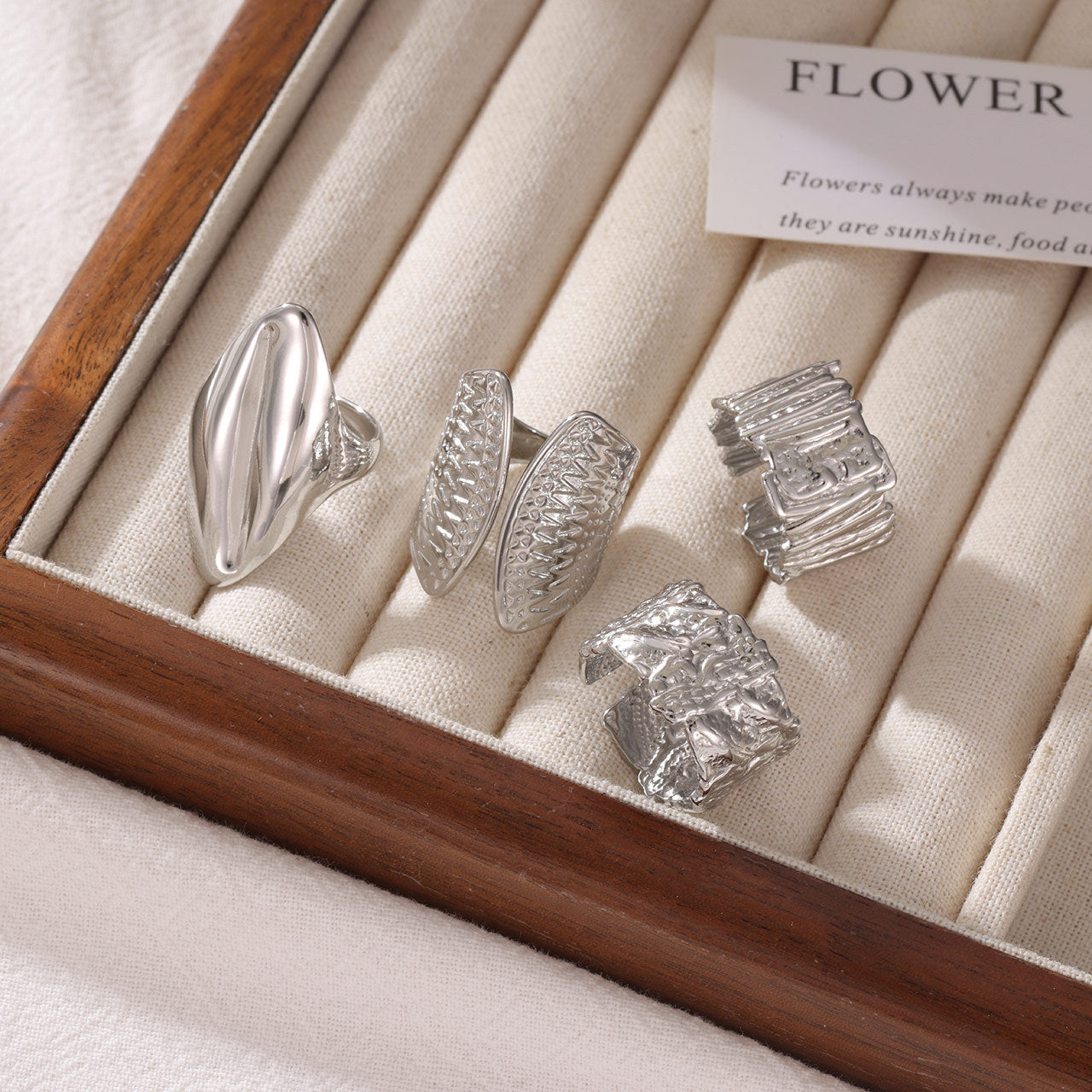 Wholesale Geometric Titanium Steel Statement Ring