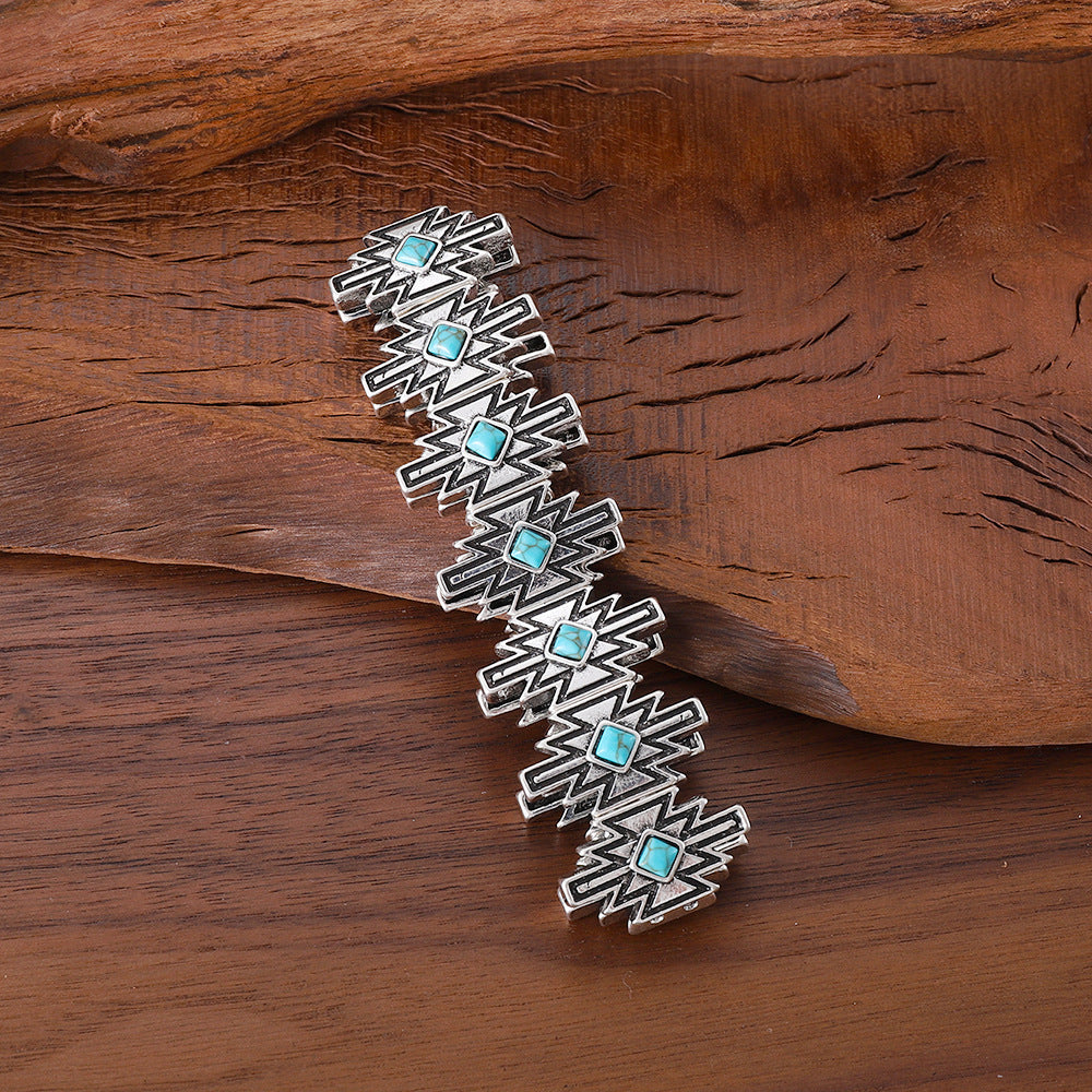 Wholesale Bohemian Style Adjustable Bracelet Turquoise Tone Zinc Alloy Electroplated Fashion Accessory