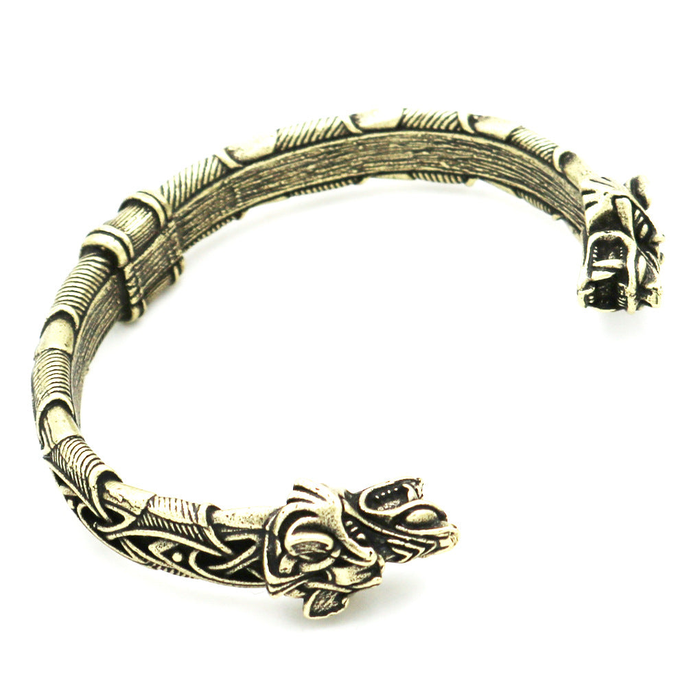 Wholesale Vintage Viking Open Wolf Head Bracelet ACC-BT-Hongg002