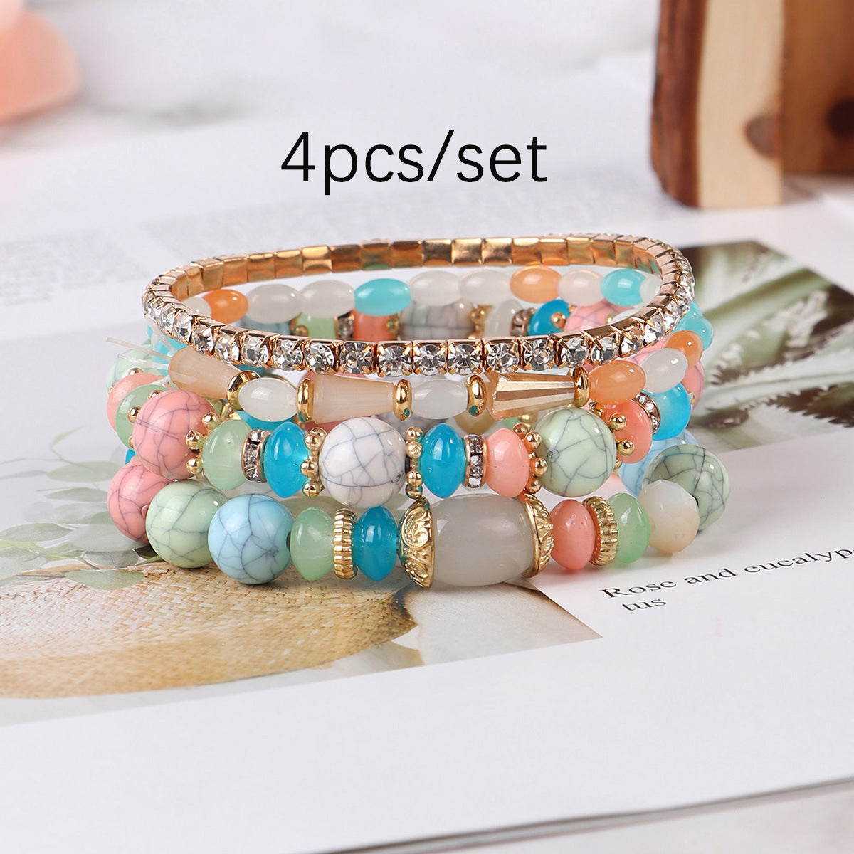 Wholesale Multilayer Bohemian Bead Bracelet Set ACC-BT-Lijie008