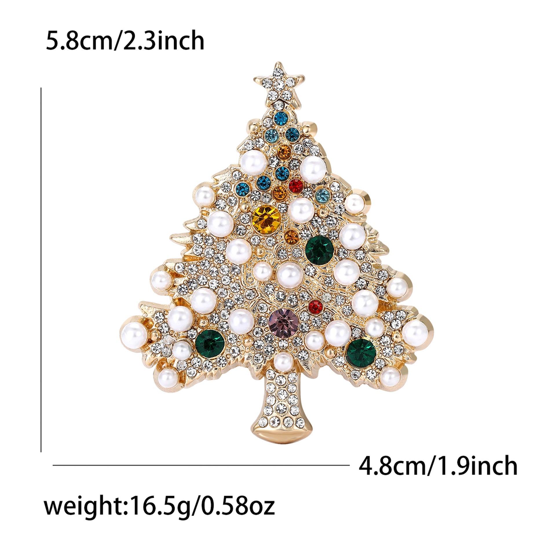 Wholesale Alloy Rhinestone Pearl Christmas Tree Brooch Pin Fashion Women S Brooch Decorative Party Accessory
