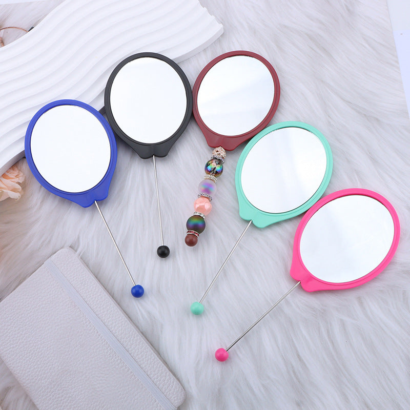 Wholesale DIY Beadable Oval Handheld Mirror,  Portable High-Definition Mirror Handheld Makeup Mirror