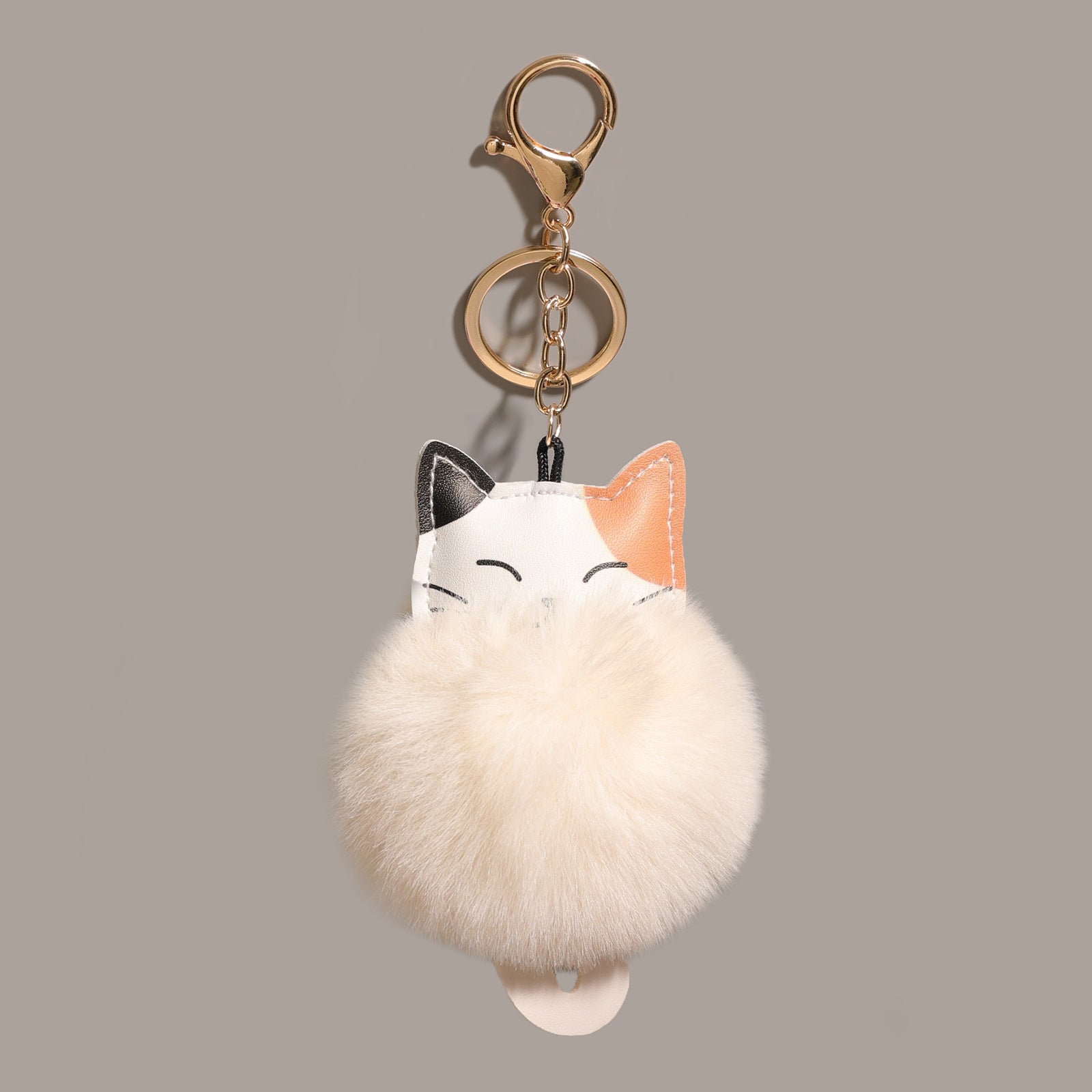 Wholesale Cartoon cat imitation rex rabbit plush ball key chain pendant lucky cat ladies bag car plush accessories