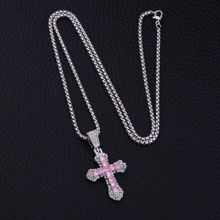 Wholesale Full Diamond Cross Necklaces Long Necklaces ACC-NE-Xunb003