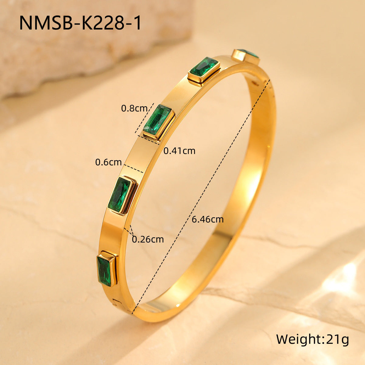 Wholesale  Square Zircon Bracelet  Stainless Steel Bracelet