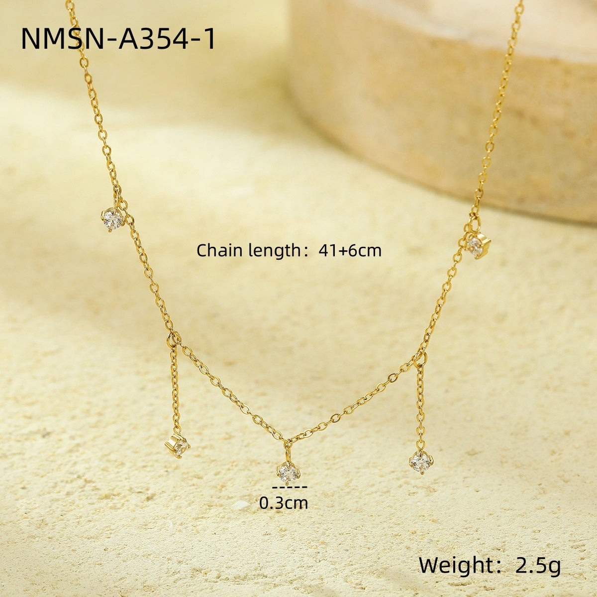 Wholesale stainless steel zircon pendant light luxury necklace jewelry