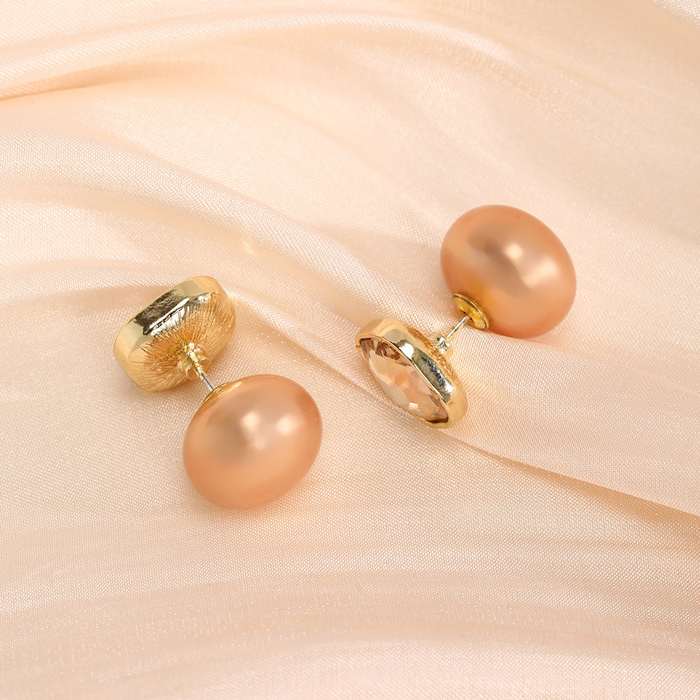 Wholesale Light luxury vintage diamond pearl earrings