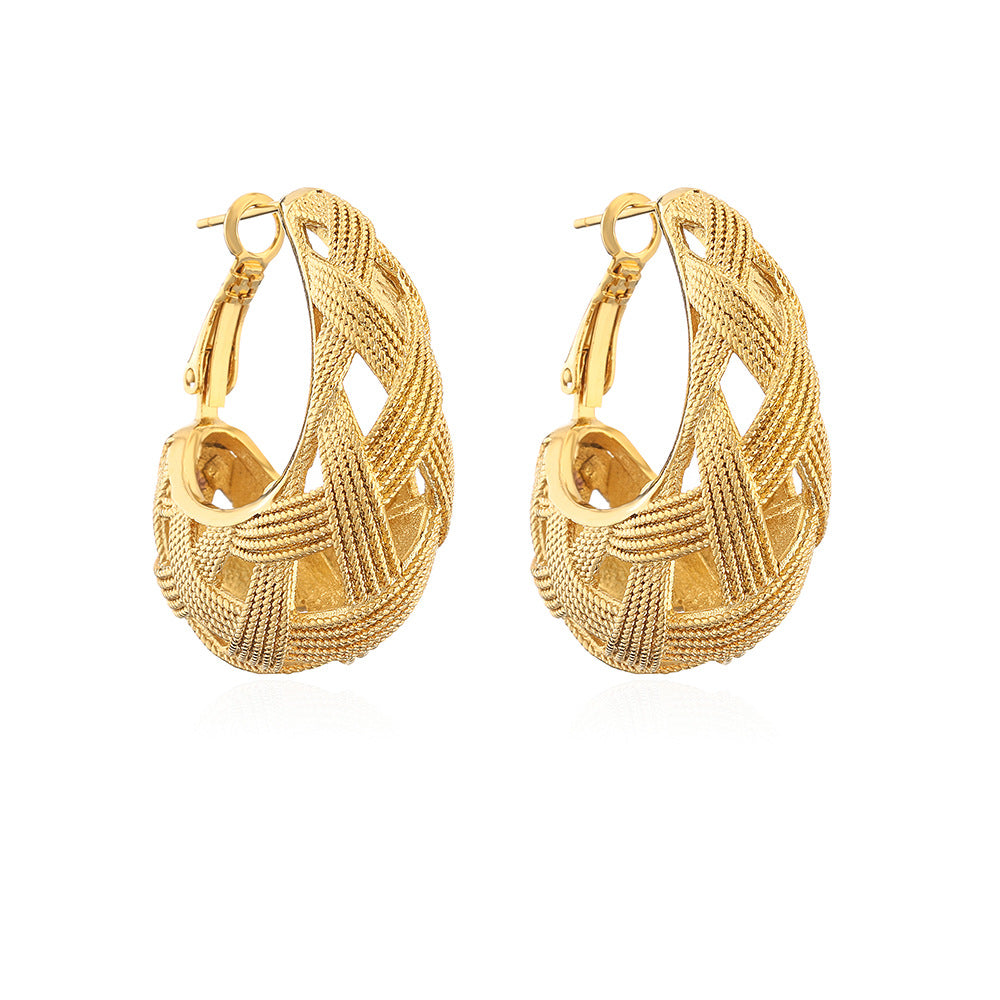 Wholesale copper plated real gold earrings