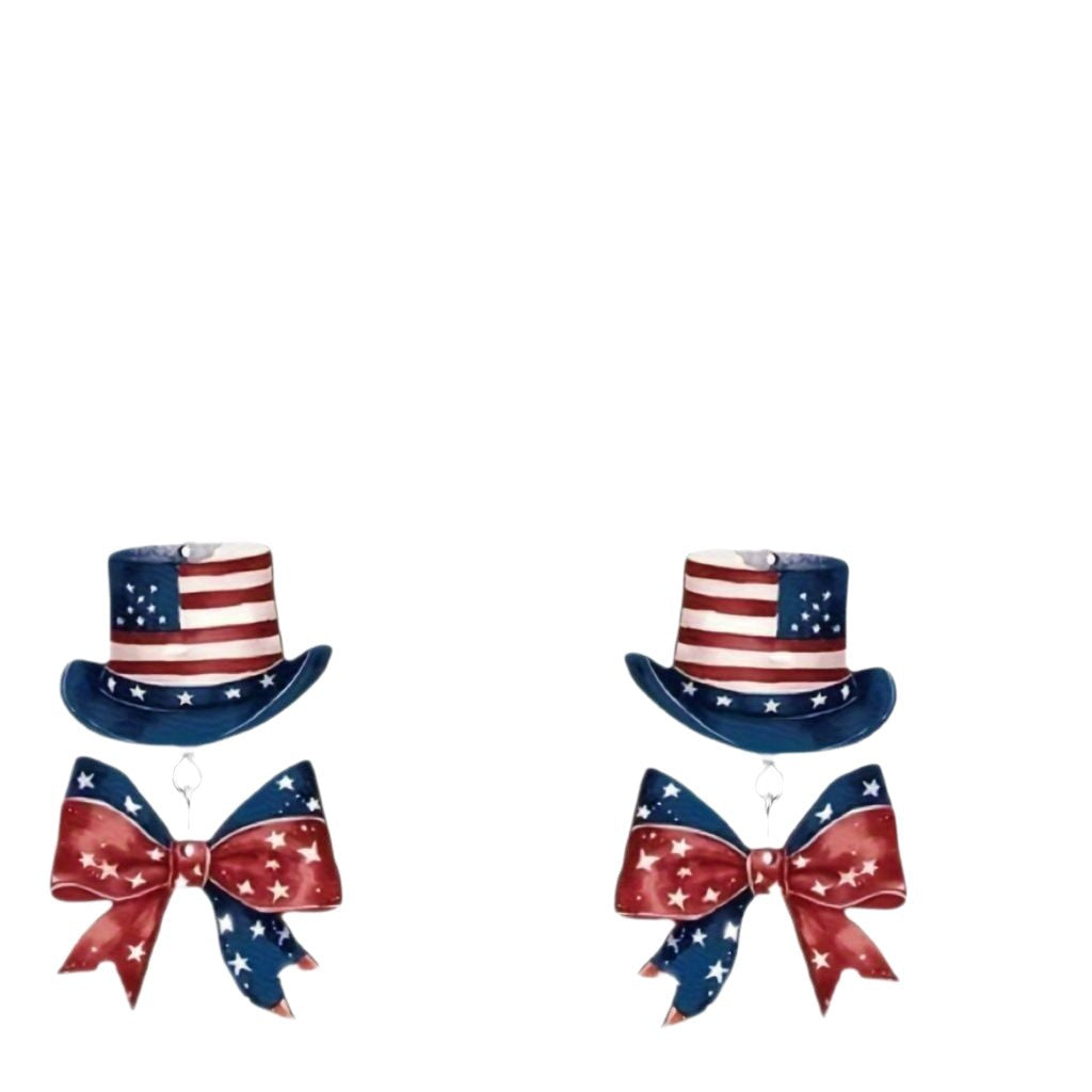 Wholesale 10pcs acrylic earrings American Independence Day flag five-pointed star  earrings