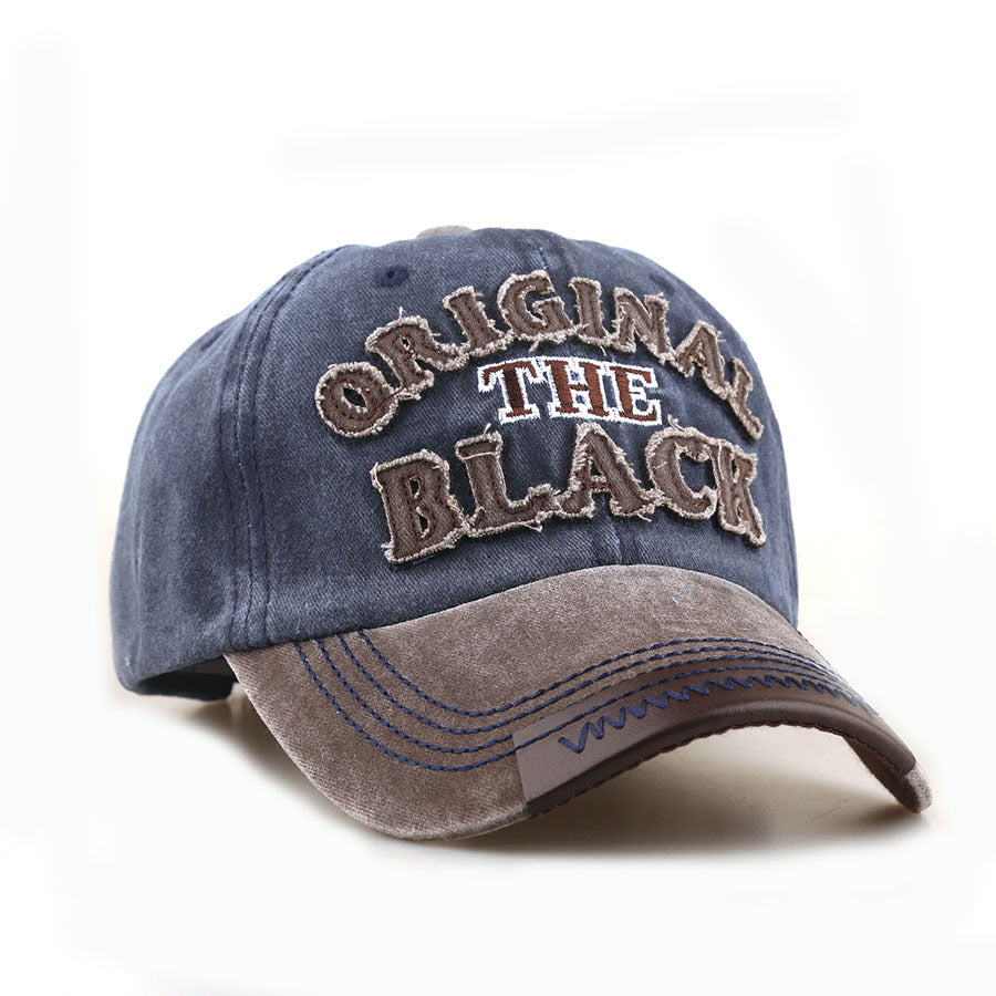 Wholesale Embroidered Black Washed Cotton Baseball Cap