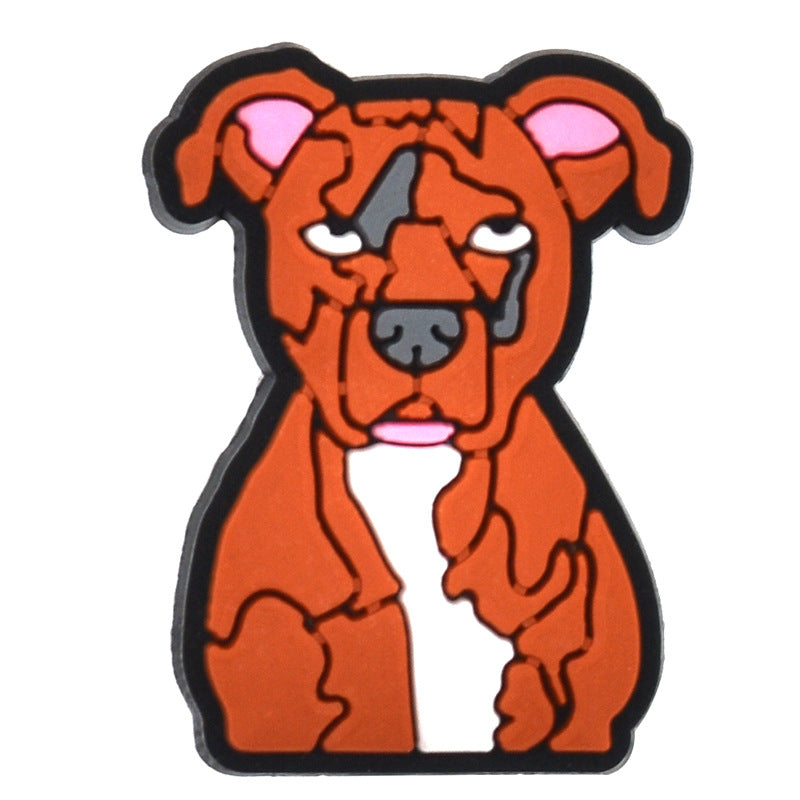 Wholesale  Random 100pcs Cute dog PVC Soft Rubber Shoe Buckle Decoration