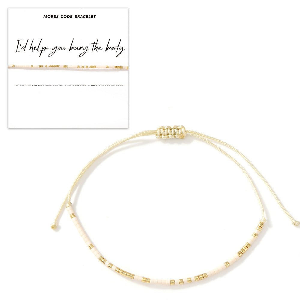 Bracelet fin Bohemian Morse Code en gros