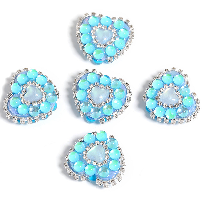 Wholesale of 5pcs Aurora Mermaid Love Beads Acrylic Water Diamond Beads ACC-BDS-BLG015