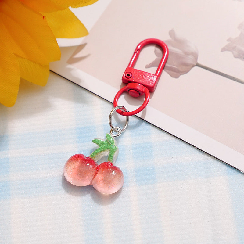 Wholesale Pastoral Style Resin Fruit Keychain Backpack Pendant Trendy Fashion Accessory Gift