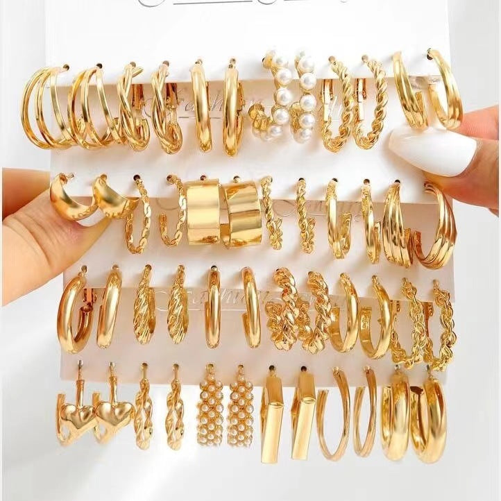 Wholesale Vintage Leopard Acrylic C-Shaped Acetate Earring Sets ACC-ES-MY025