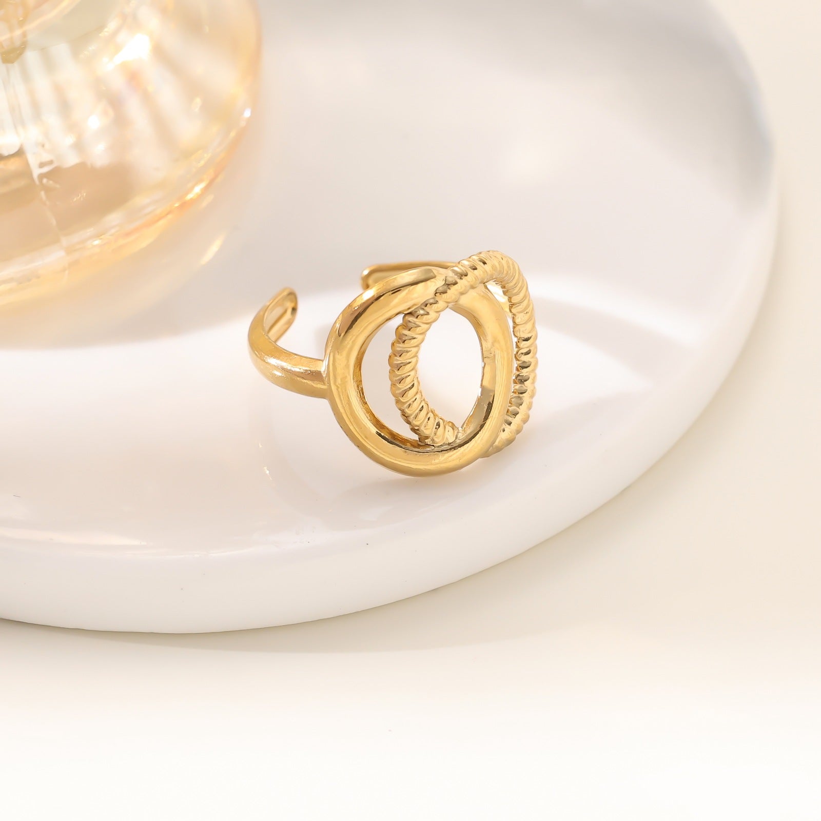 Wholesale Stainless steel openwork adjustable ring