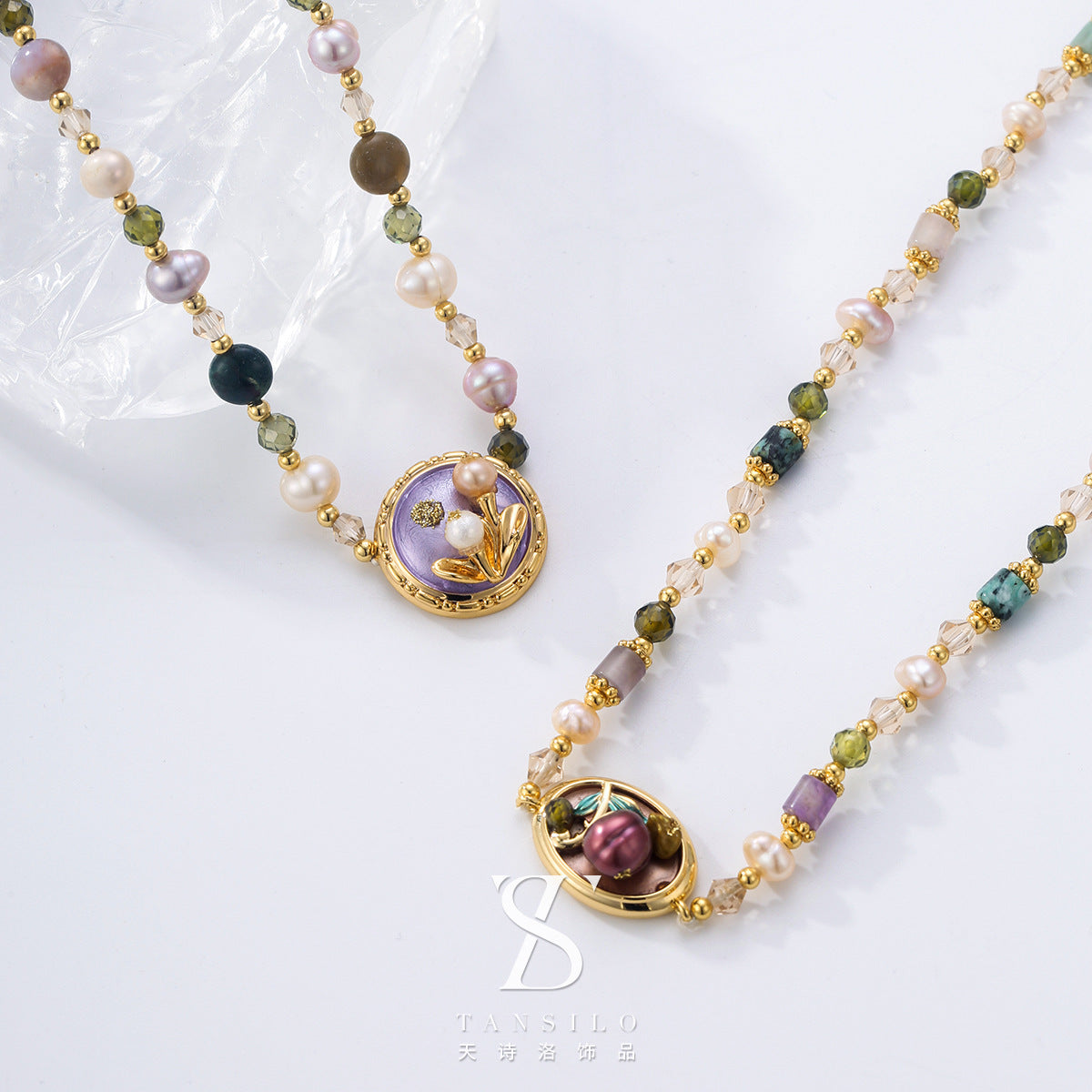 Wholesale Retro Oil Painting Pearl Necklace  Pearl Necklaces