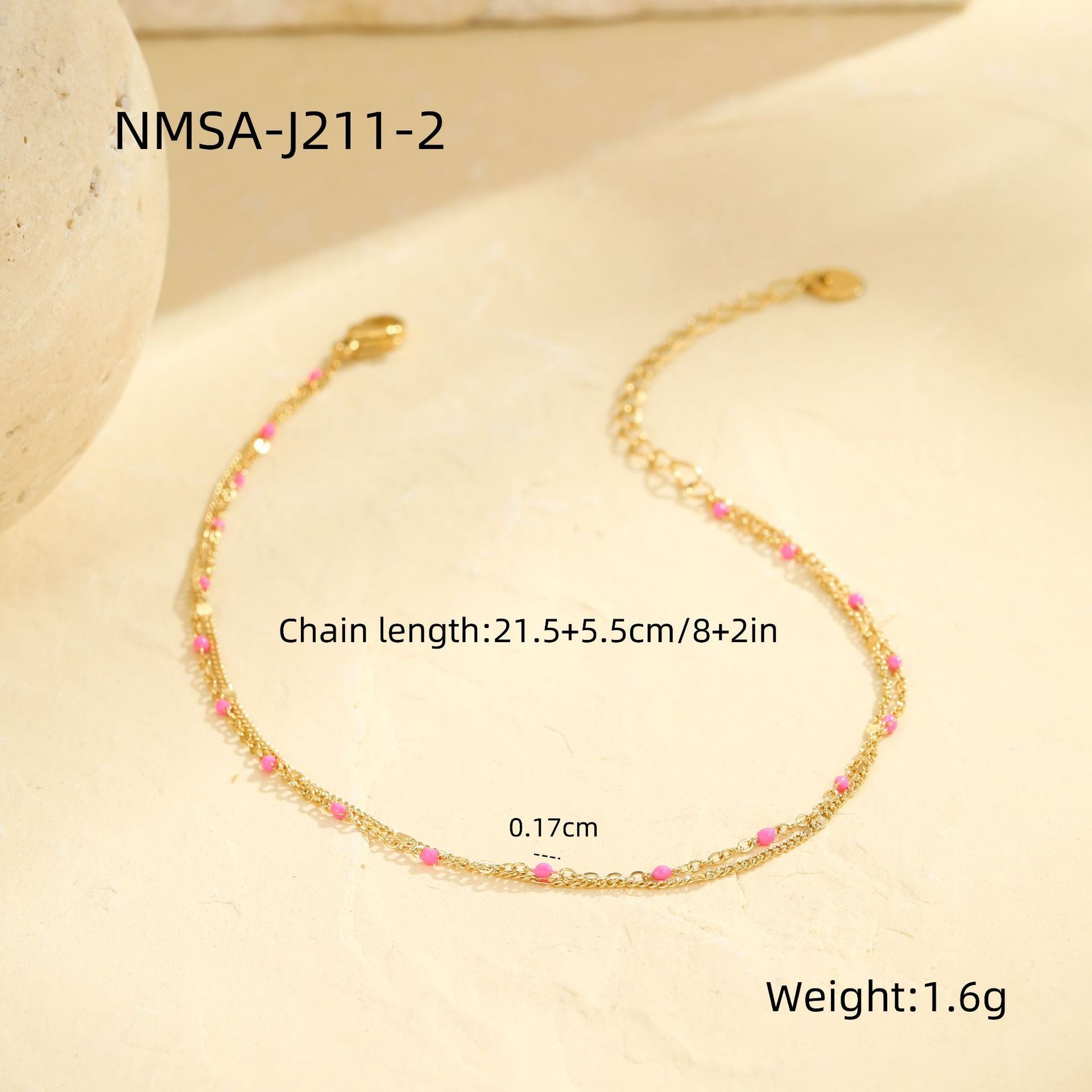 Wholesale color oil drops bean dopamine stainless steel anklet