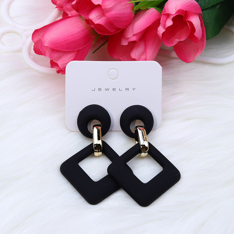 Wholesale Acrylic Spray Paint Fashion Earrings Diamond Hollow Earrings