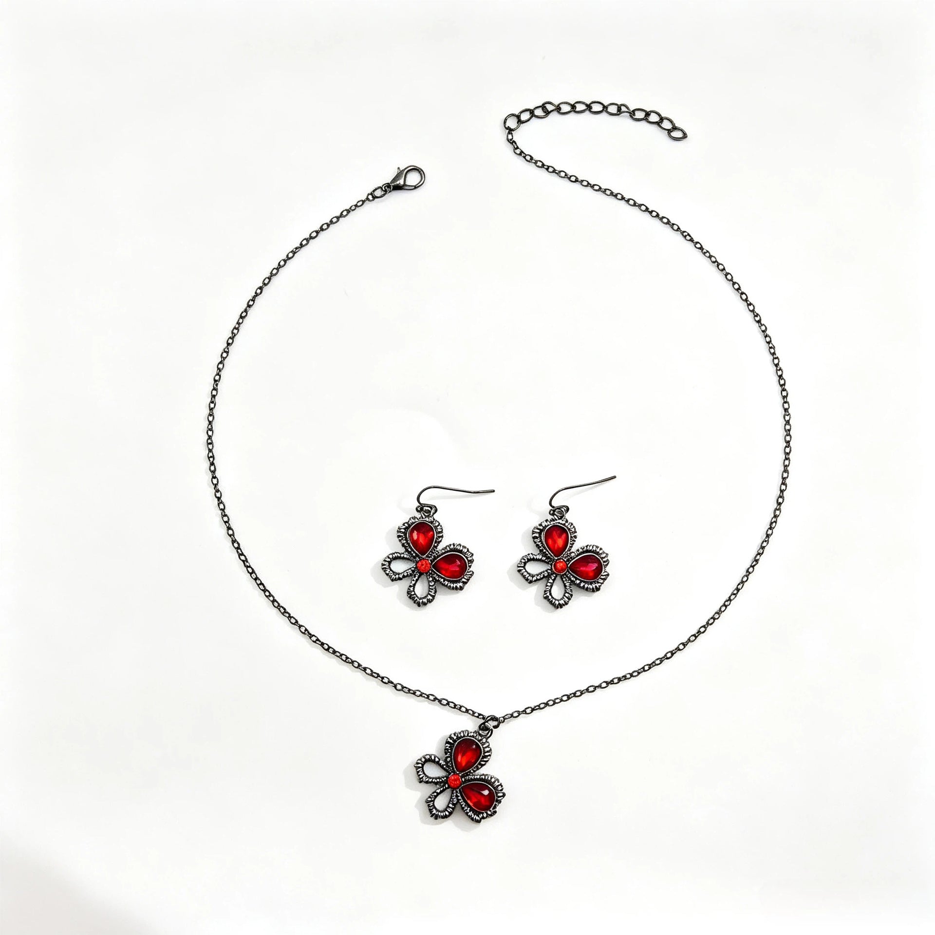 Wholesale Zinc Alloy Electroplated Gothic  Necklace Earrings Set Trendy Jewelry Accessory Gift Boutique Resale