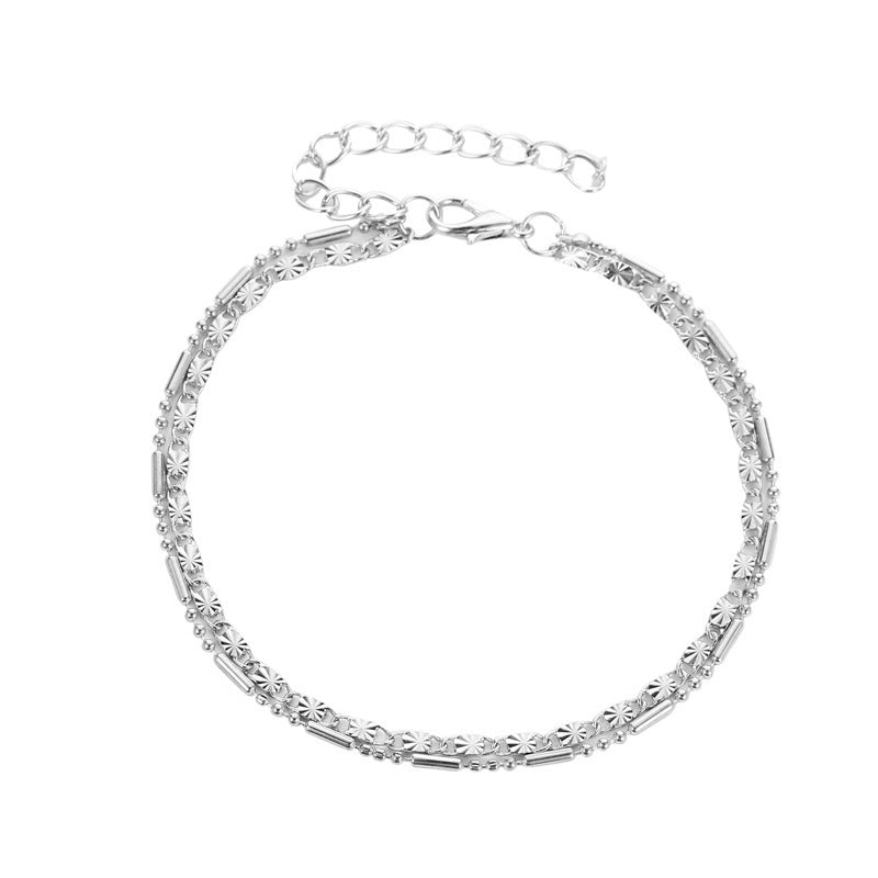 Wholesale  Double-layer Shambhala Diamond Ball Crystal  Anklets