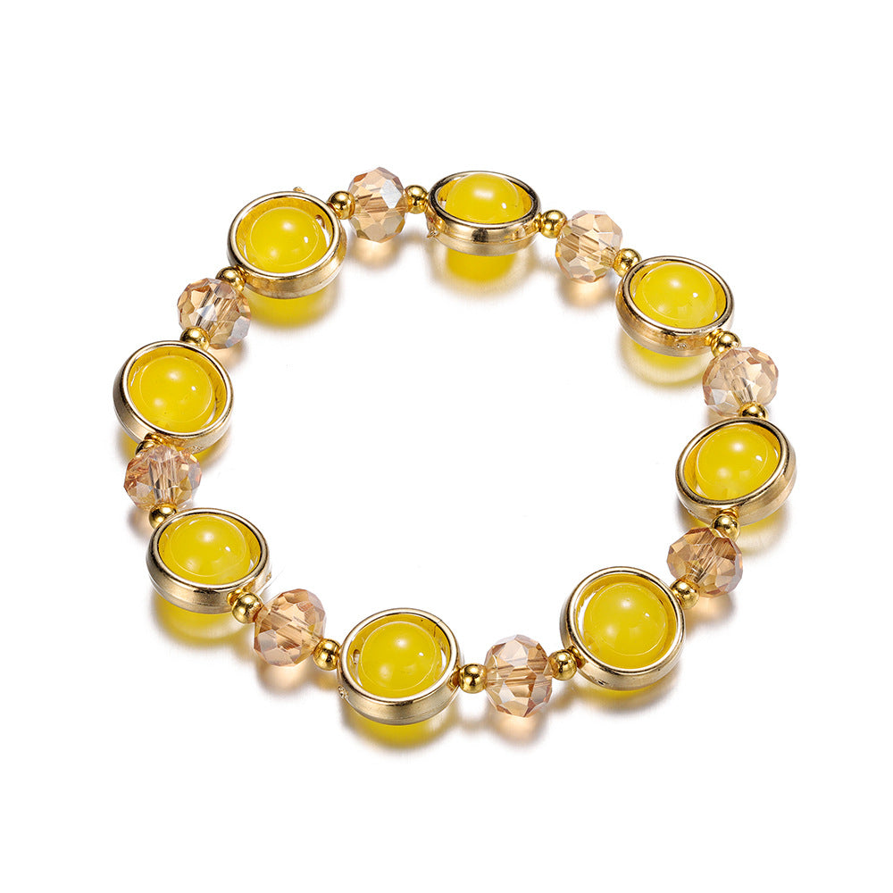 Wholesale Children S Blue And White Gradient Glass Bracelet Fashion Accessory For Everyday Wear